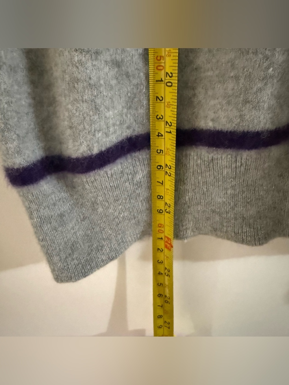 Knit for J.Crew 100% Cashmere Striped Sweater Gray Multicolor Size M - Picture 8 of 10